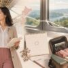 遠距離恋愛の月1回の旅行を計画し、駅で列車を待つ女性